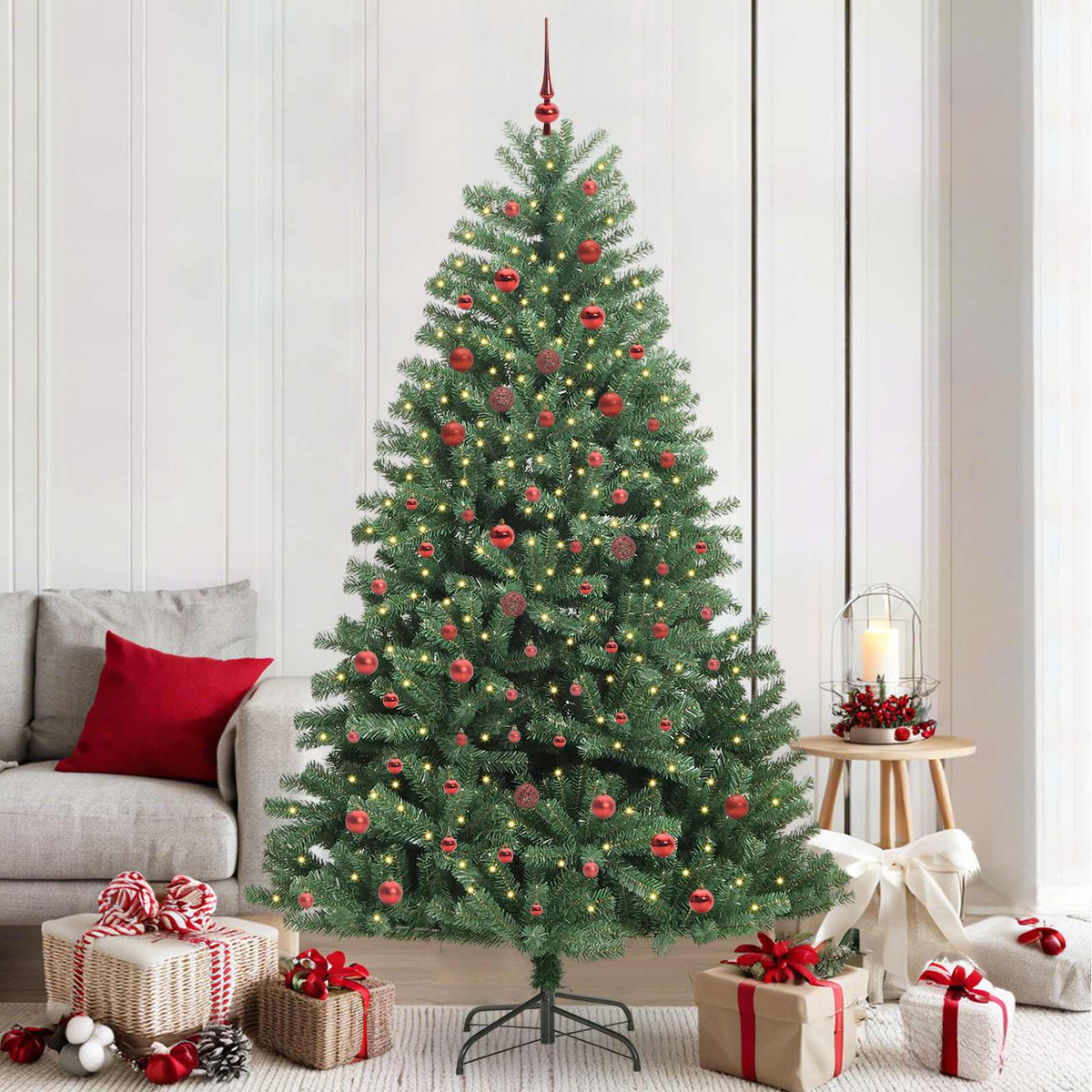 Kunstmatige Inklapbare Kerstboom Groen 210 cm PVC en Metaal is nu te koop bij PeponiXL, paradijselijk wonen!