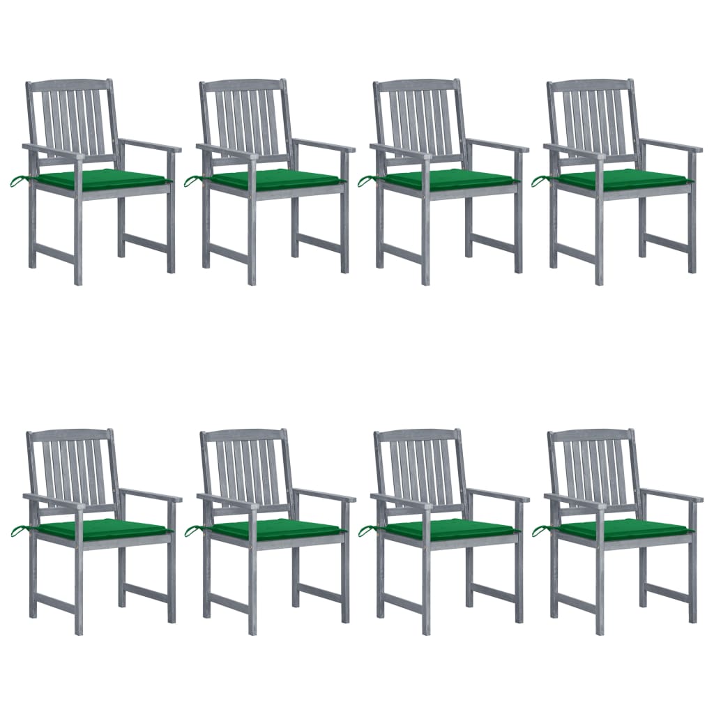 Tuinstoelen 8 st met kussens massief acaciahout grijs is nu te koop bij PeponiXL, paradijselijk wonen!