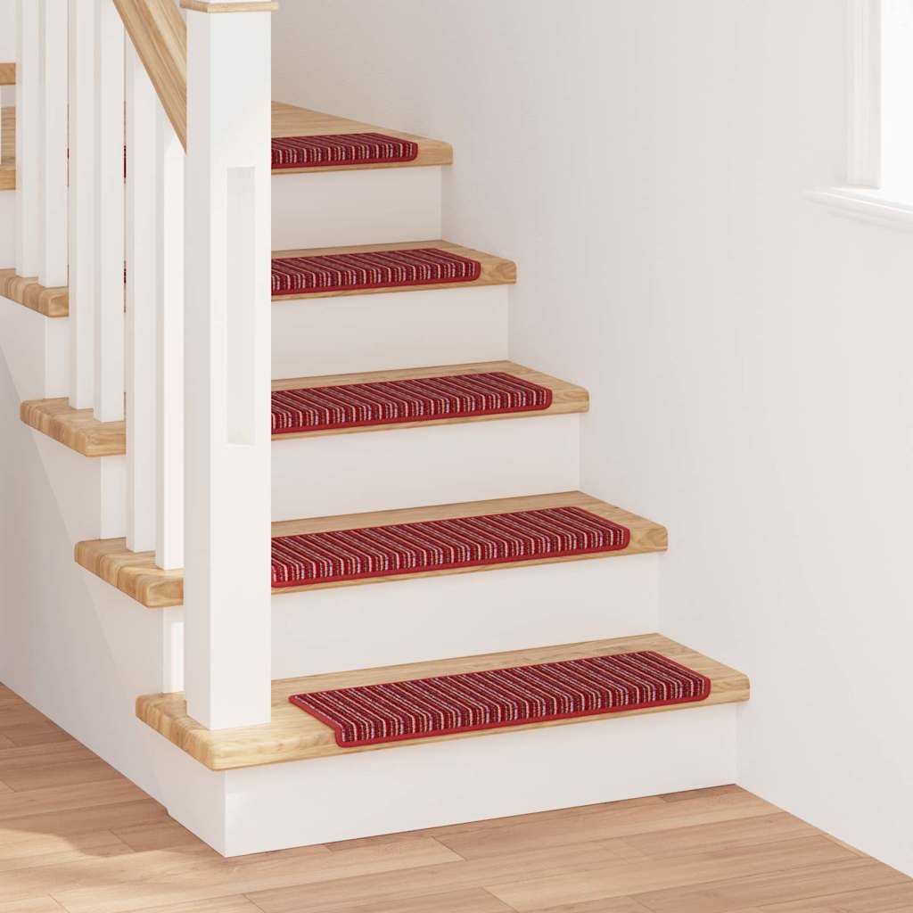 Zelfklevende Trapmatten Gestreept 15 pcs Rood 65 x 21 x 4 cm is nu te koop bij PeponiXL, paradijselijk wonen!
