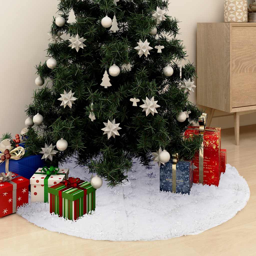 Luxe Kerstboomrok Wit 122 cm Imitatiebont is nu te koop bij PeponiXL, paradijselijk wonen!