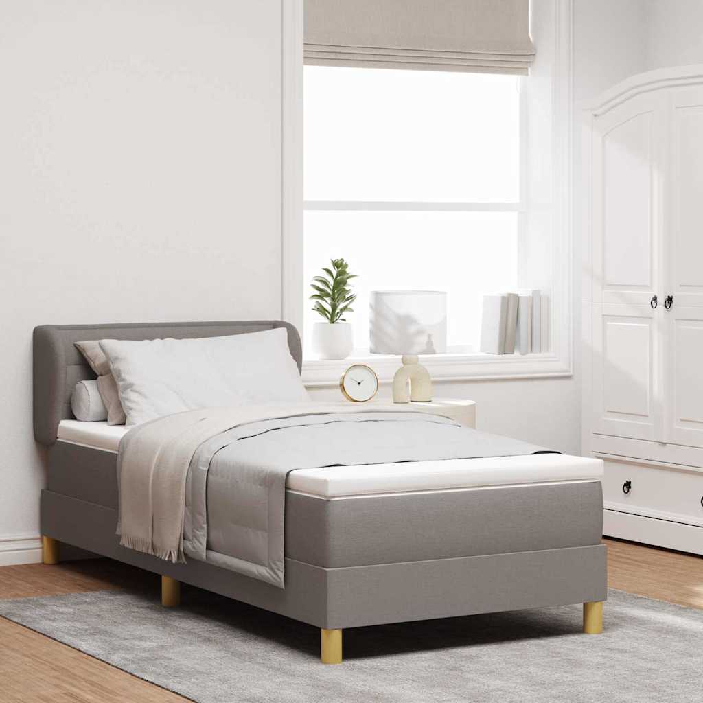 Boxspringbed met matras met hoofdeinde Taupe 80 x 200 cm Stof is nu te koop bij PeponiXL, paradijselijk wonen!