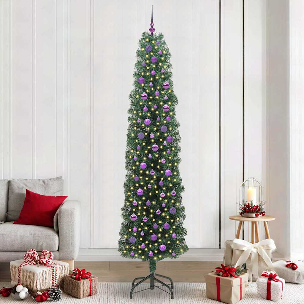 Kunstkerstboom Groen 240 cm PVC en Staal en Kunststof is nu te koop bij PeponiXL, paradijselijk wonen!