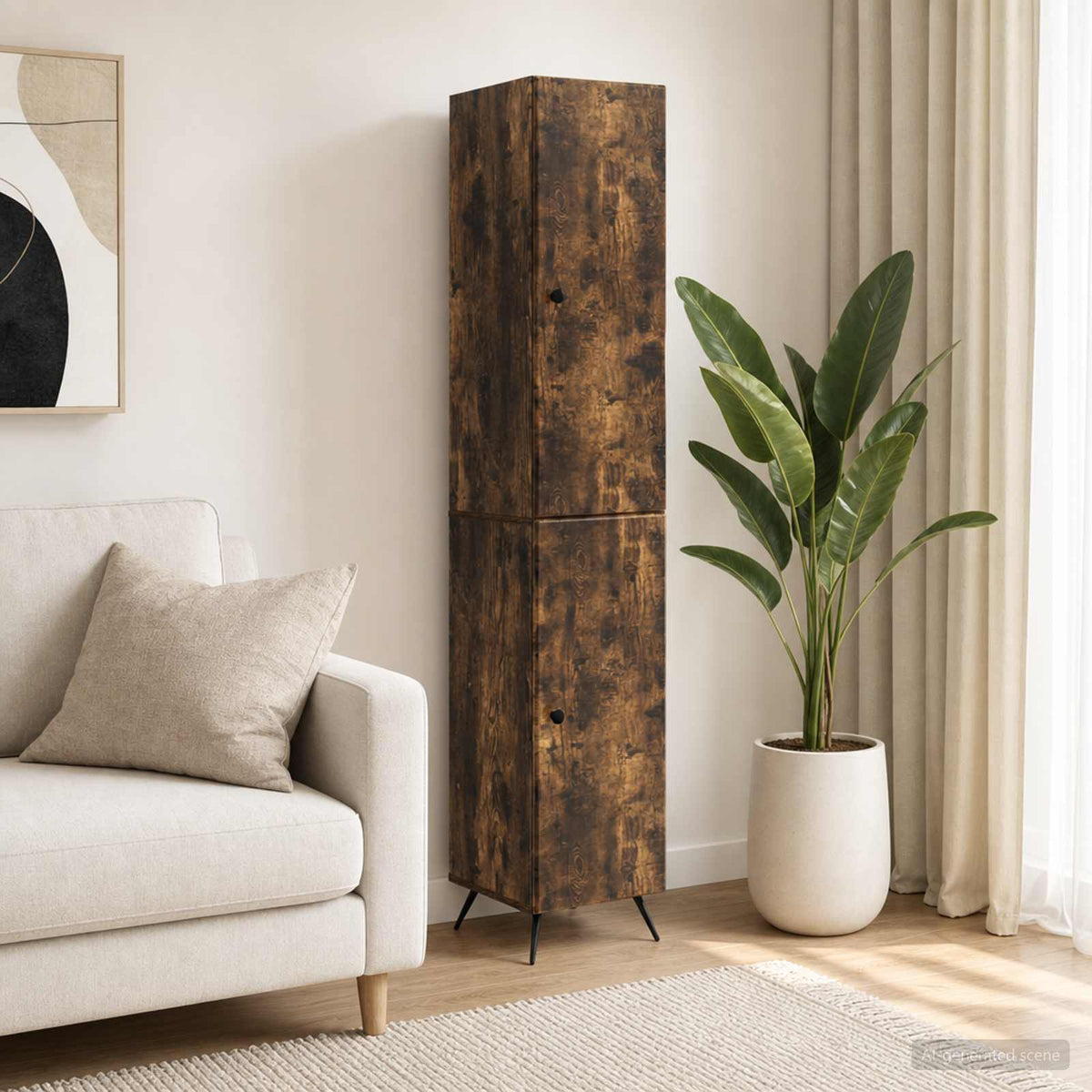Kastenset 2 pcs Gerookt eiken Bewerkt hout is nu te koop bij PeponiXL, paradijselijk wonen!