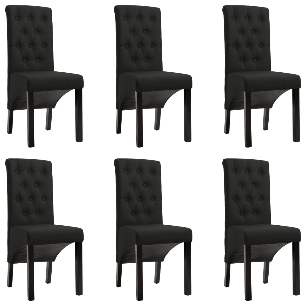Eetkamerstoelen 6 st stof zwart is nu te koop bij PeponiXL, paradijselijk wonen!