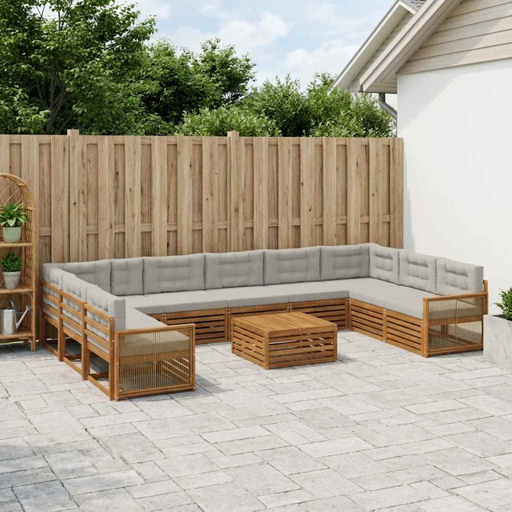 Sofa-Sets met kussen 11 pcs Massief Acaciahout is nu te koop bij PeponiXL, paradijselijk wonen!