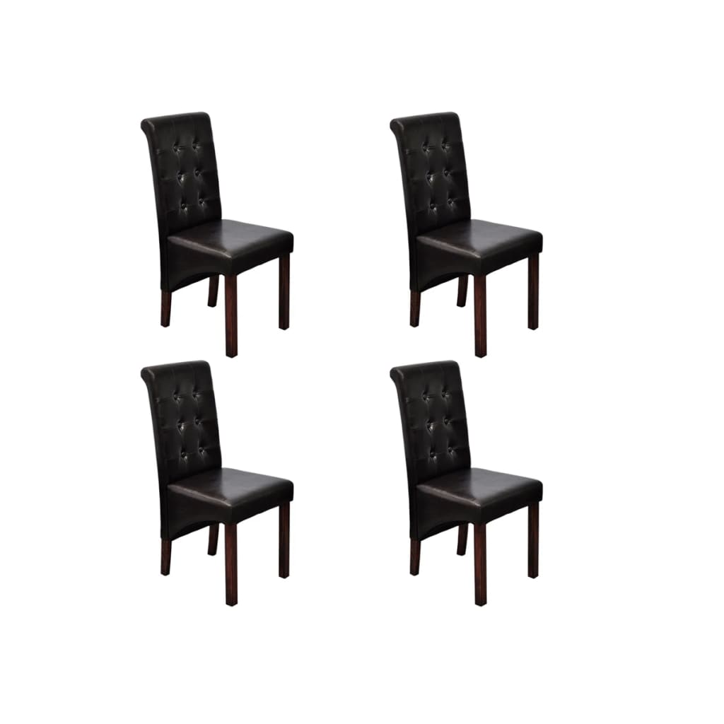 Eetkamerstoelen 4 st kunstleer bruin is nu te koop bij PeponiXL, paradijselijk wonen!