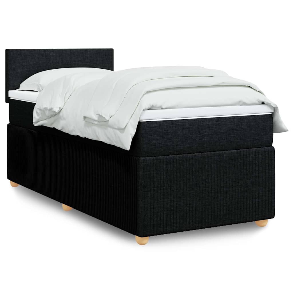 Boxspring met matras stof zwart 80x200 cm is nu te koop bij PeponiXL, paradijselijk wonen!