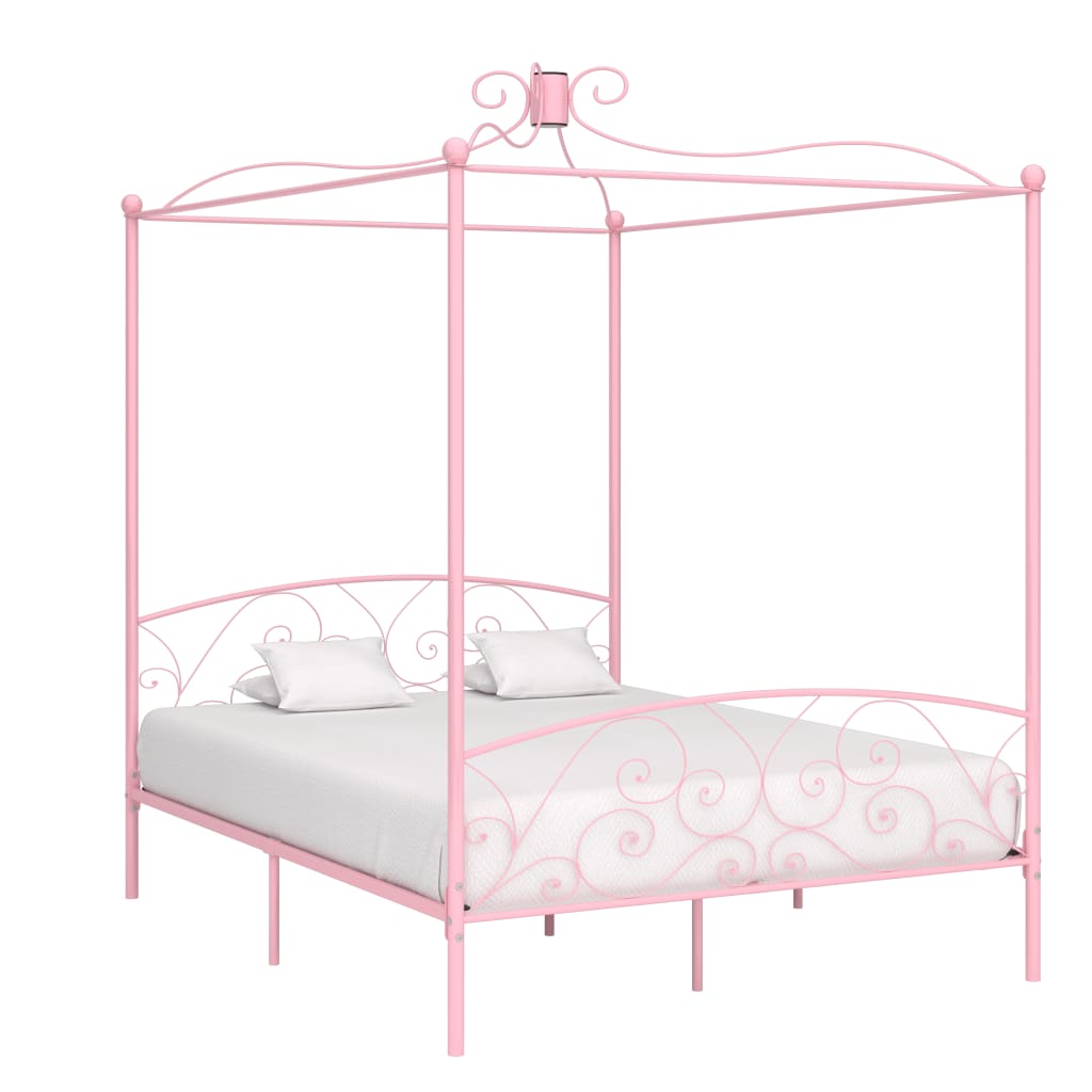 Hemelbedframe metaal roze 180x200 cm is nu te koop bij PeponiXL, paradijselijk wonen!