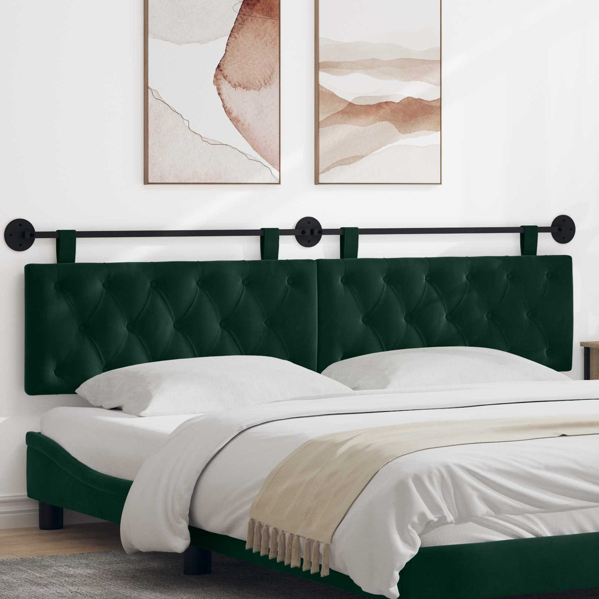 Hangend hoofdbord Donkergroen Fluweel is nu te koop bij PeponiXL, paradijselijk wonen!