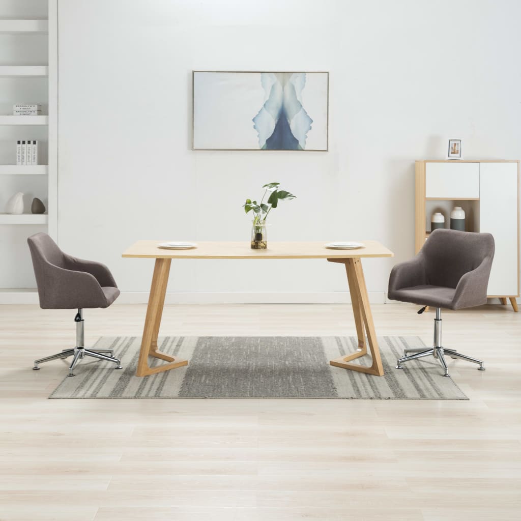 Eetkamerstoelen draaibaar 2 st stof taupe is nu te koop bij PeponiXL, paradijselijk wonen!
