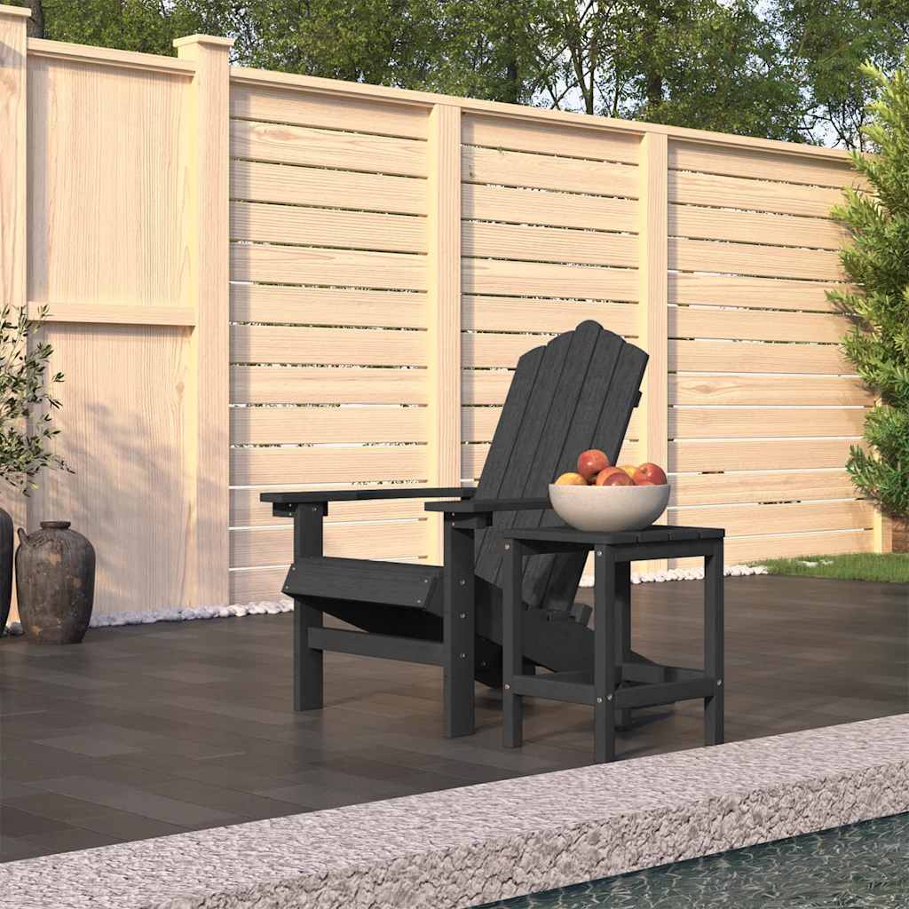 Tuinstoel Adirondack met tafel HDPE antracietkleurig is nu te koop bij PeponiXL, paradijselijk wonen!