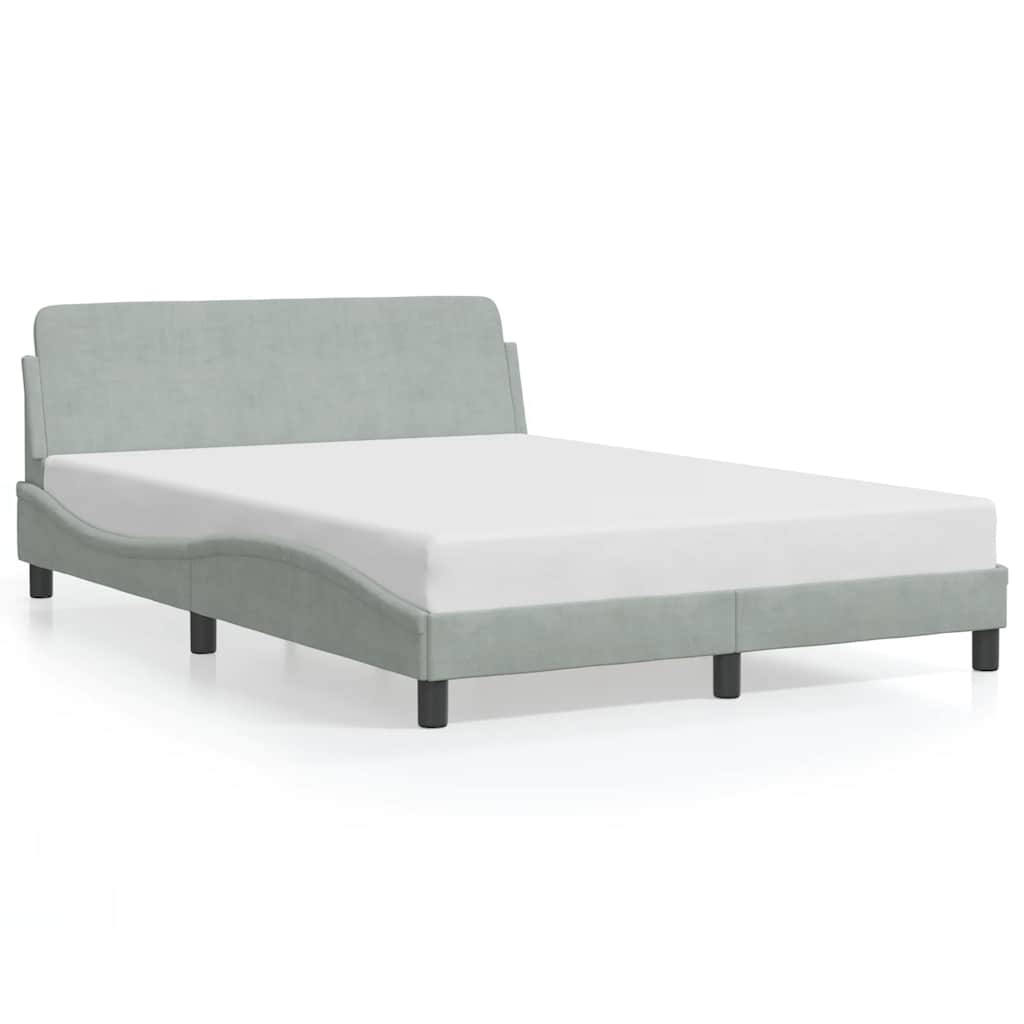 Bedframe Dover lichtgrijs 135x190 cm fluweel is nu te koop bij PeponiXL, paradijselijk wonen!
