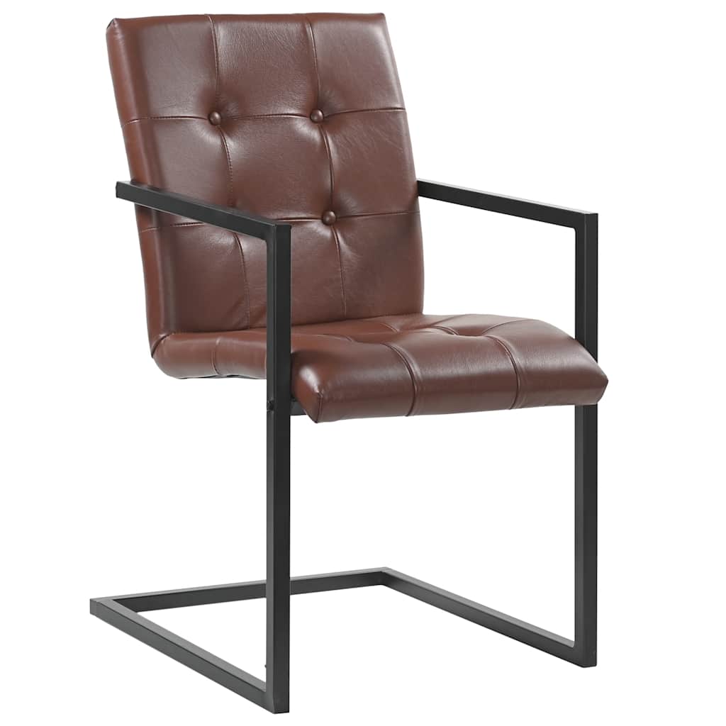 Eetkamerstoelen 2 st echt leer bruin is nu te koop bij PeponiXL, paradijselijk wonen!