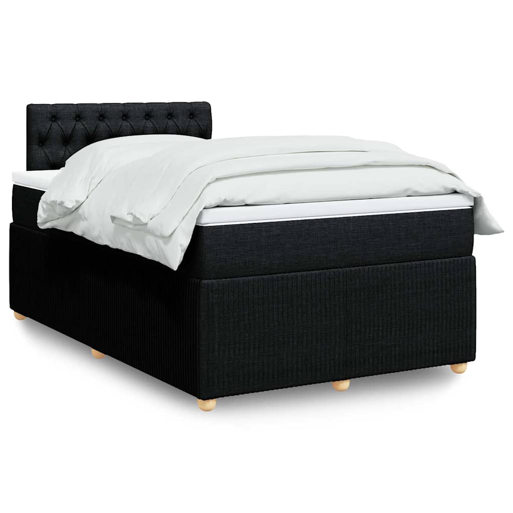 Boxspring met matras stof zwart 120x200 cm is nu te koop bij PeponiXL, paradijselijk wonen!