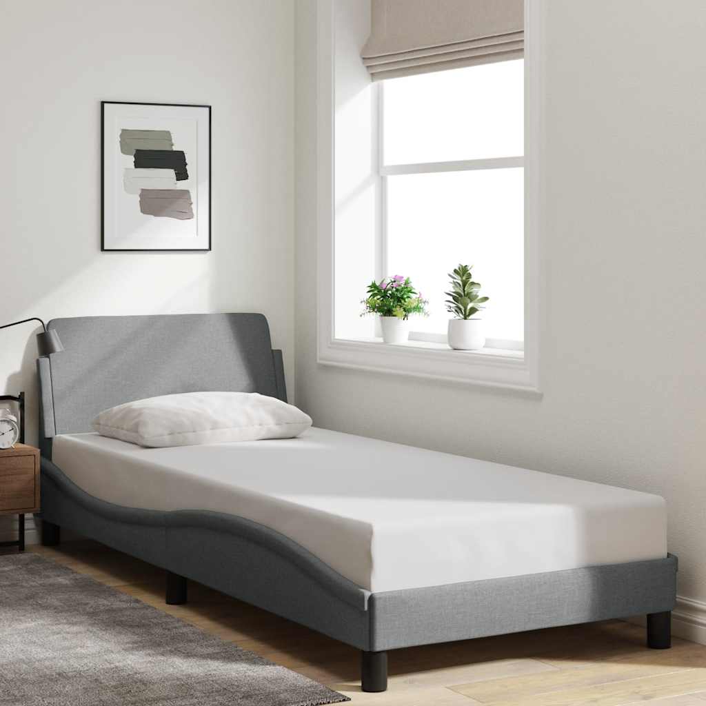 Bedframe "Dover" 90x190 cm stof lichtgrijs is nu te koop bij PeponiXL, paradijselijk wonen!