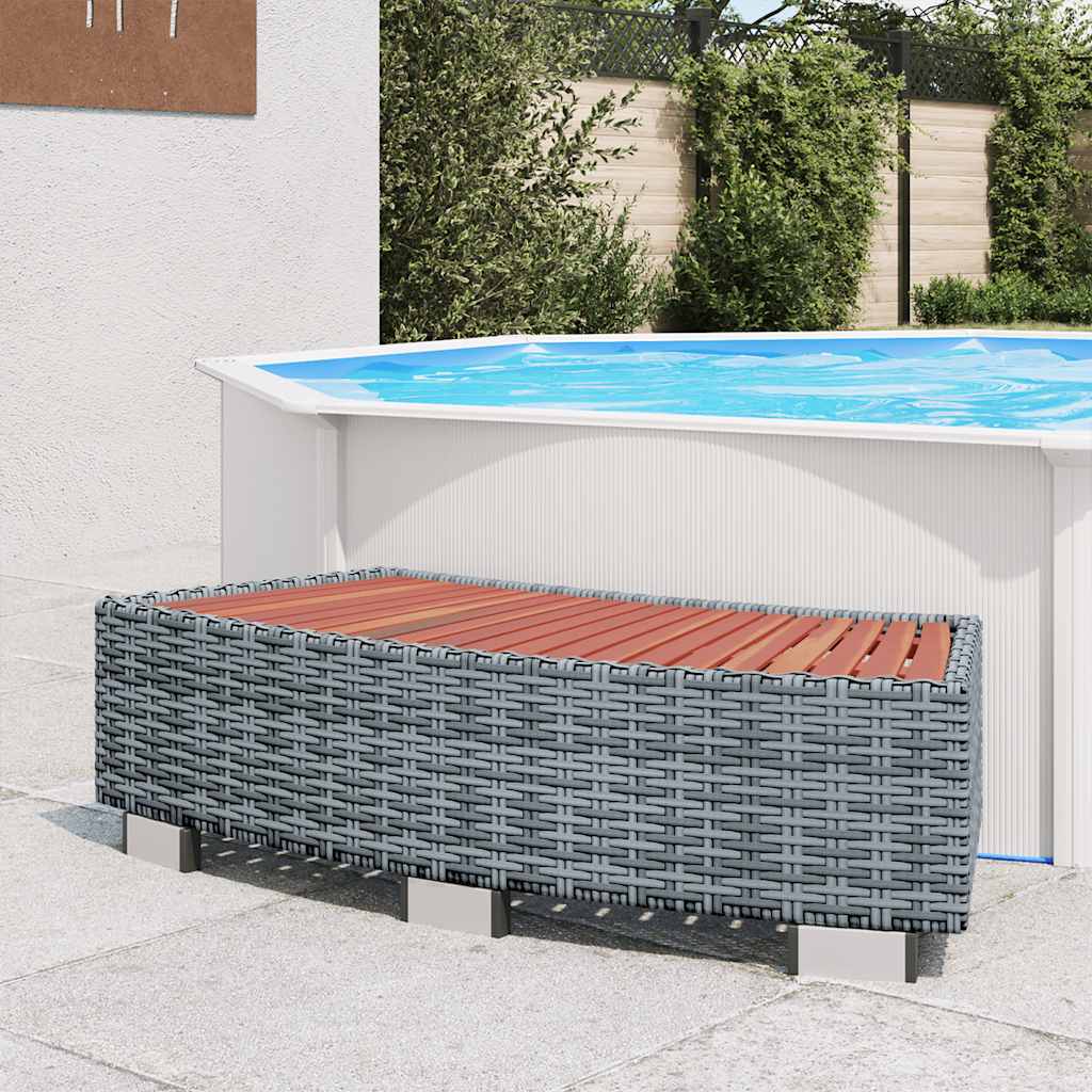 Spatrap 92x45x25 cm poly rattan grijs is nu te koop bij PeponiXL, paradijselijk wonen!
