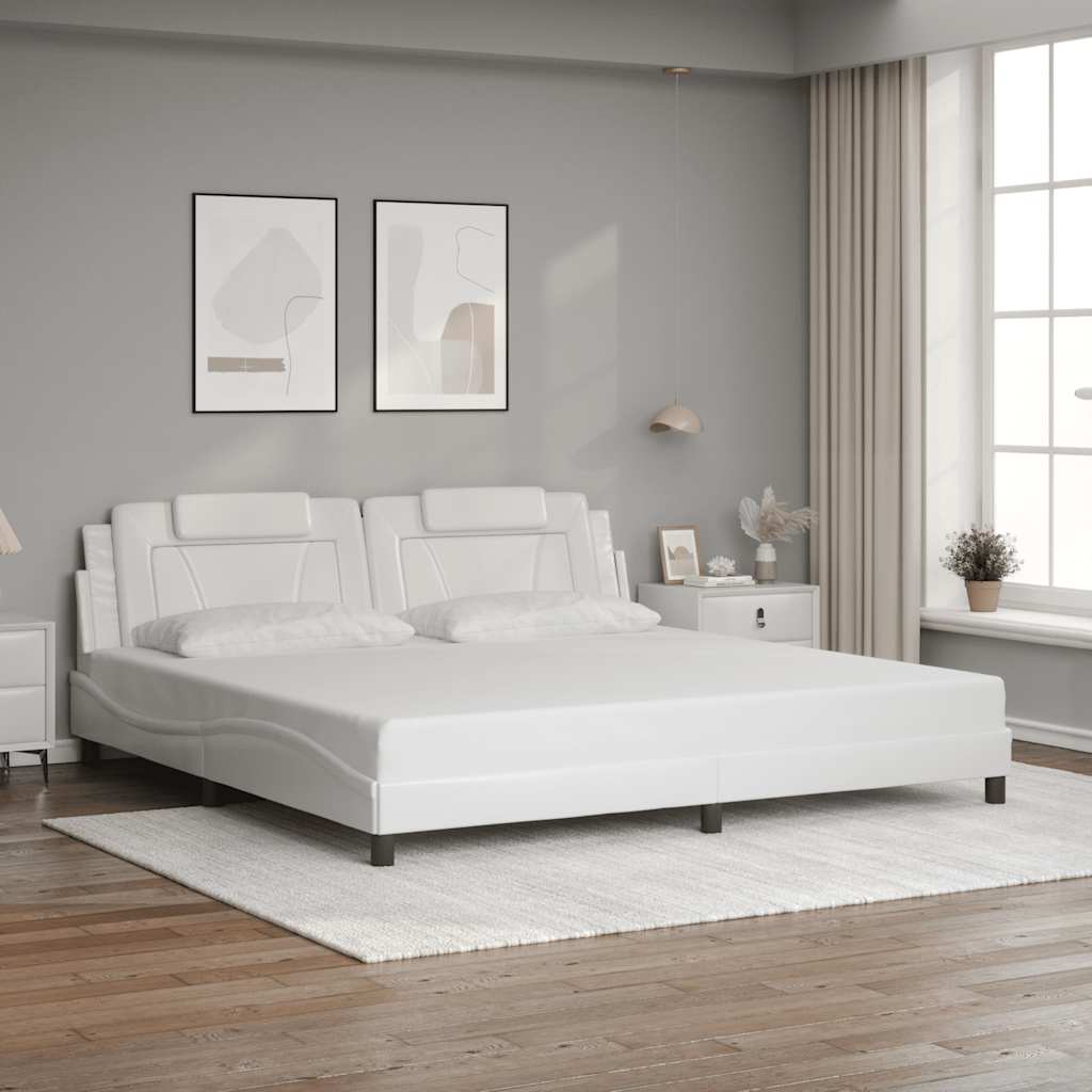 Bedframe "Viana" zonder matras kunstleer wit 200x200 cm is nu te koop bij PeponiXL, paradijselijk wonen!