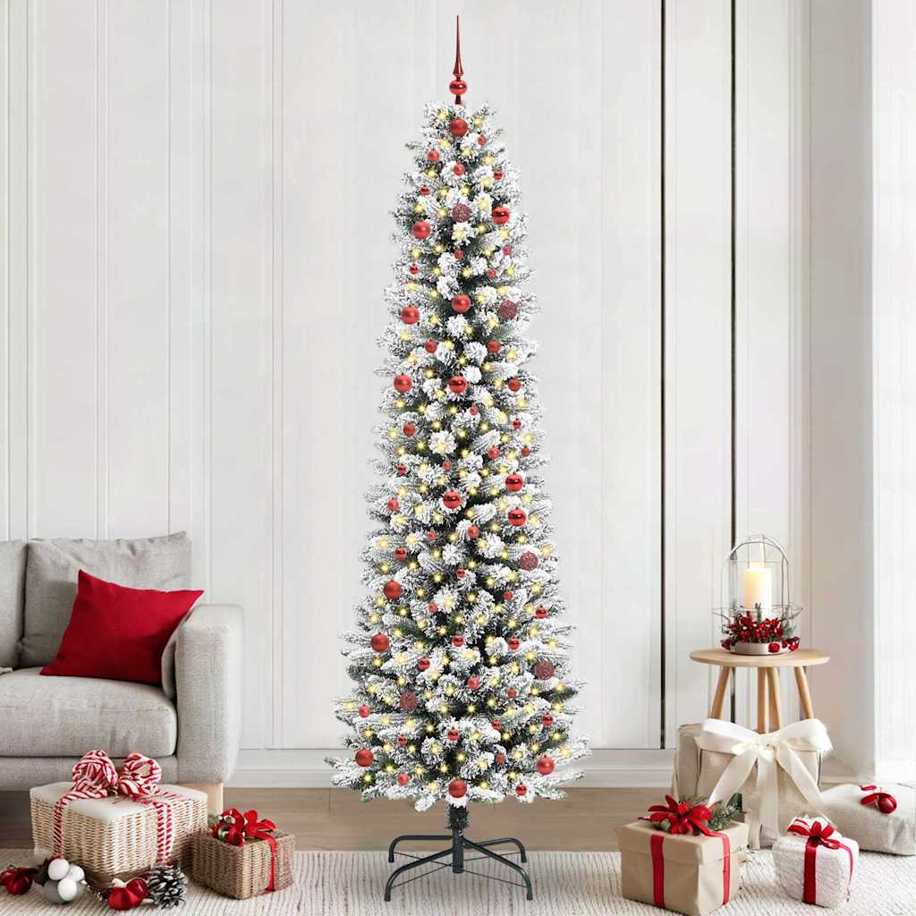 Kunstkerstboom met 300 LED Wit 240 cm PVC en Metaal en Plastic is nu te koop bij PeponiXL, paradijselijk wonen!