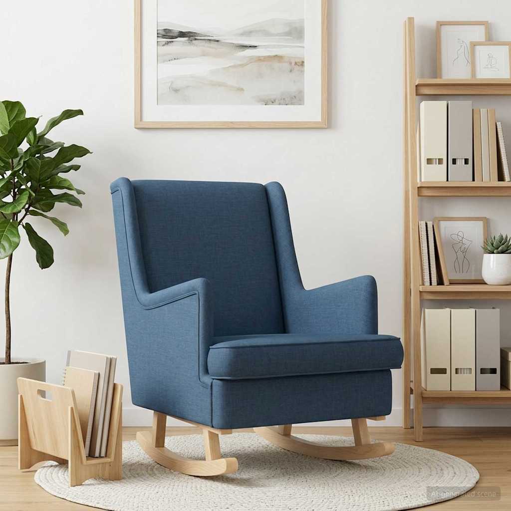 Schommelstoel Blauw 62 x 80 x 85 cm Stof is nu te koop bij PeponiXL, paradijselijk wonen!