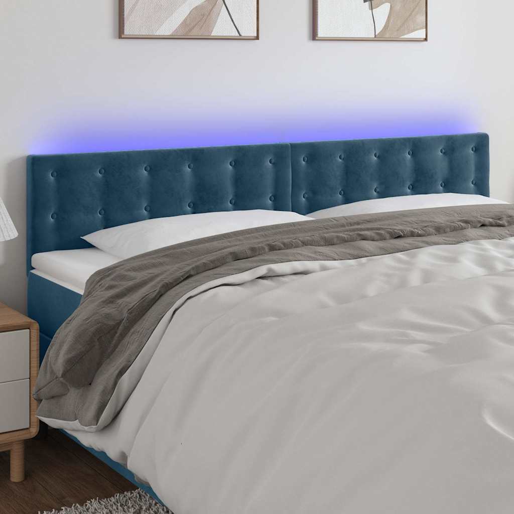 Hoofdbord LED 180x5x78/88 cm fluweel donkerblauw is nu te koop bij PeponiXL, paradijselijk wonen!