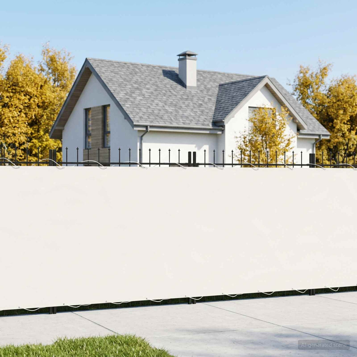 Balkon Privacy Scherm 1,8 x 15 m Stof met PU-coating Wit is nu te koop bij PeponiXL, paradijselijk wonen!