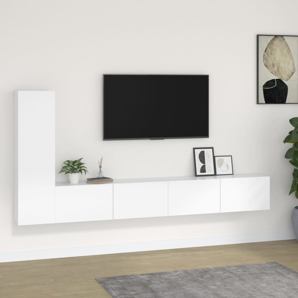 3-delige Tv-meubelset bewerkt hout wit is nu te koop bij PeponiXL, paradijselijk wonen!