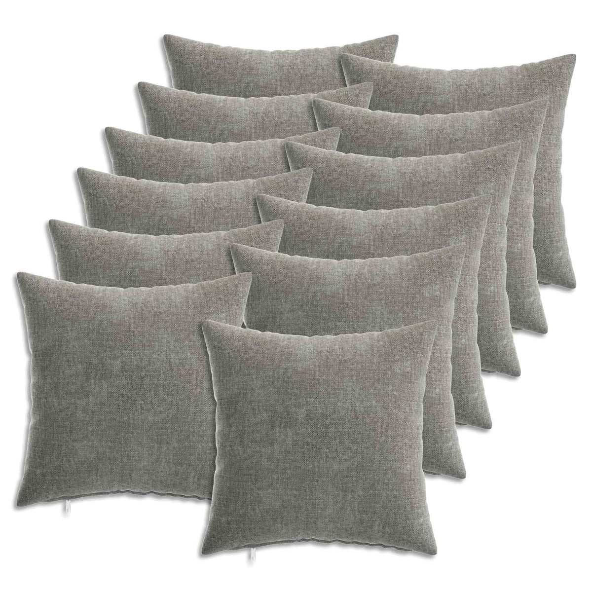 Kussensloop 12 st HEERLEN Donkergrijs 40 x 40 cm Chenille Stof is nu te koop bij PeponiXL, paradijselijk wonen!