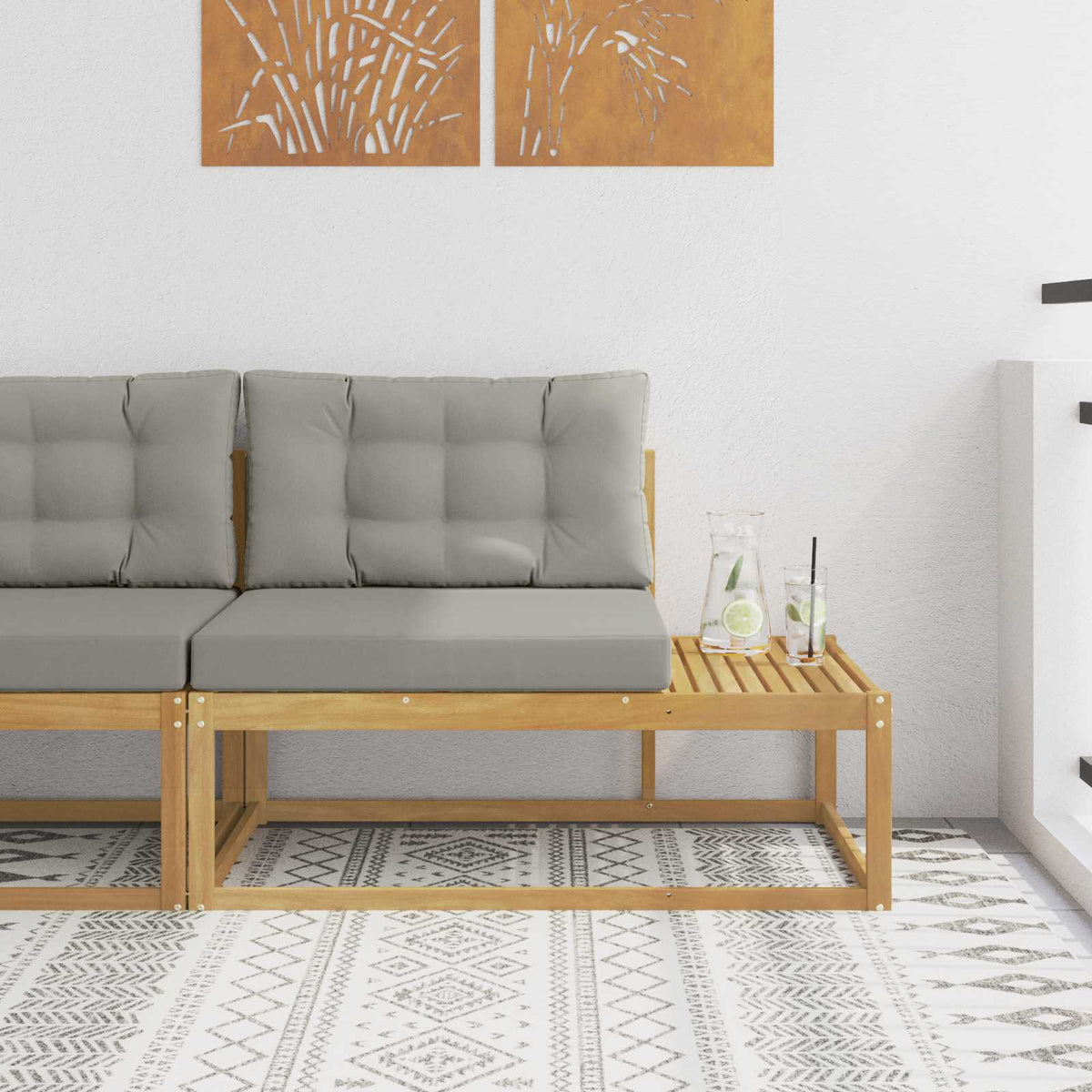 Buiten Eind Sofa met kussen Wit 115 x 83 x 73 cm Polyester is nu te koop bij PeponiXL, paradijselijk wonen!