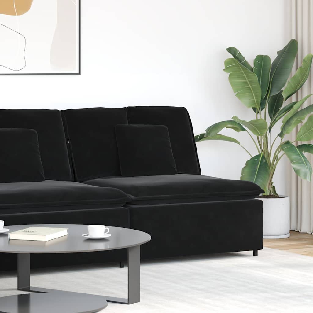 Modulaire bank middenmodule met kussens 100 cm zwart is nu te koop bij PeponiXL, paradijselijk wonen!