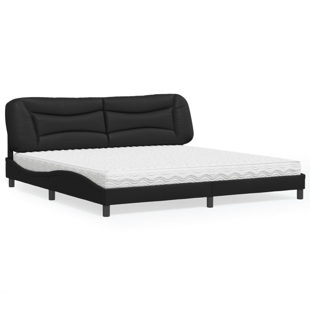 Bed met matras "Hvar" kunstleer zwart 200x200 cm is nu te koop bij PeponiXL, paradijselijk wonen!