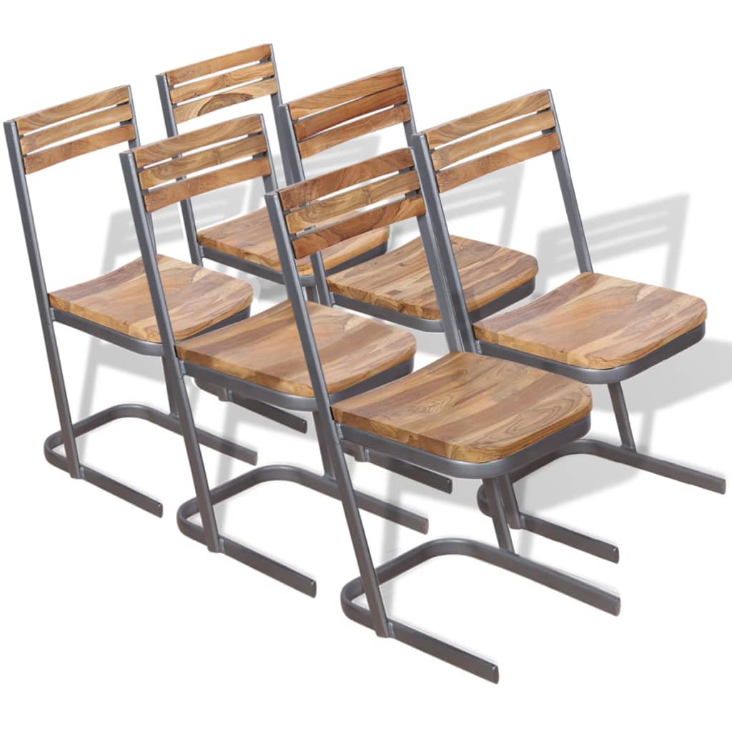 Eetkamerstoelen 6 stuks massief teakhout is nu te koop bij PeponiXL, paradijselijk wonen!