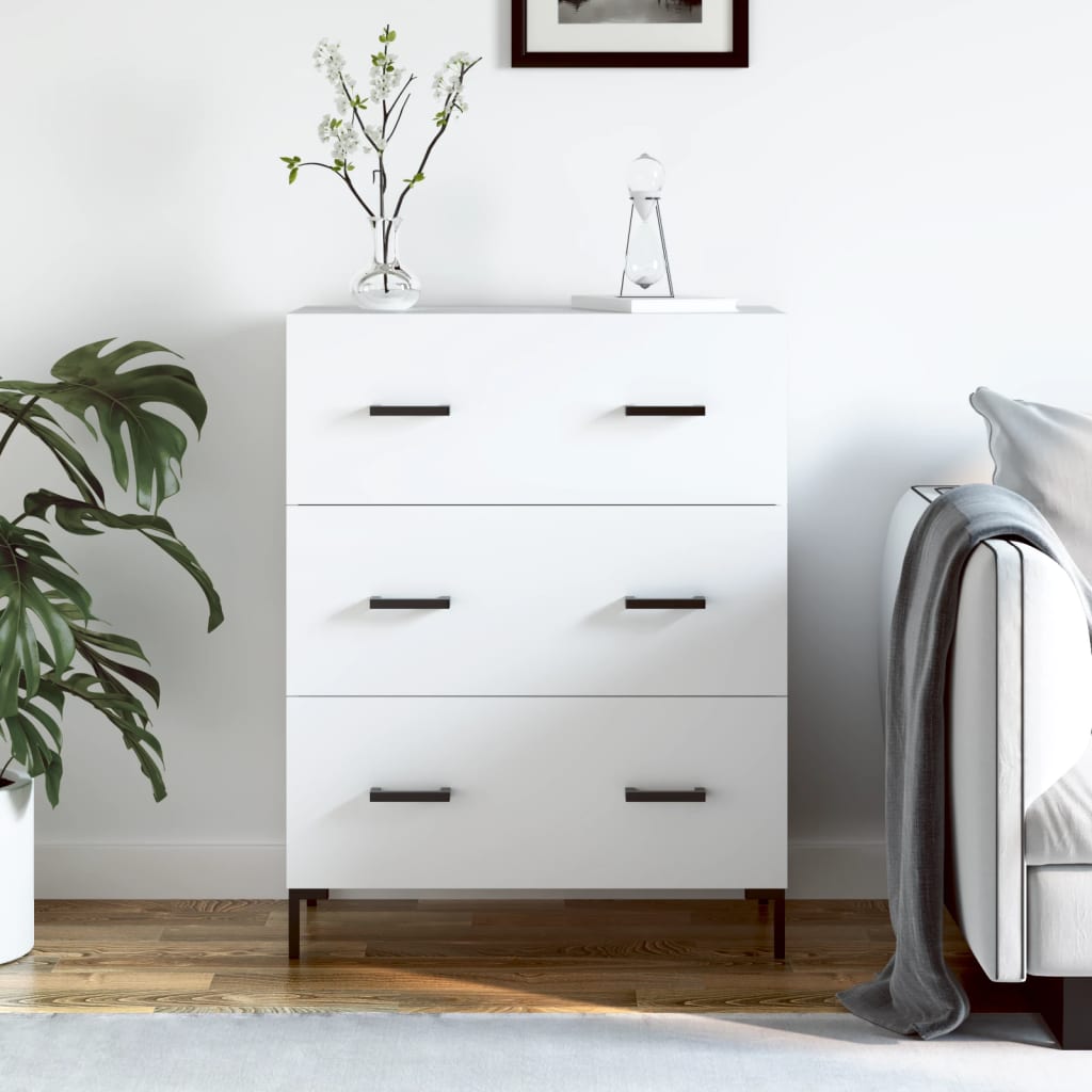 Dressoir 69,5x34x90 cm bewerkt hout wit is nu te koop bij PeponiXL, paradijselijk wonen!