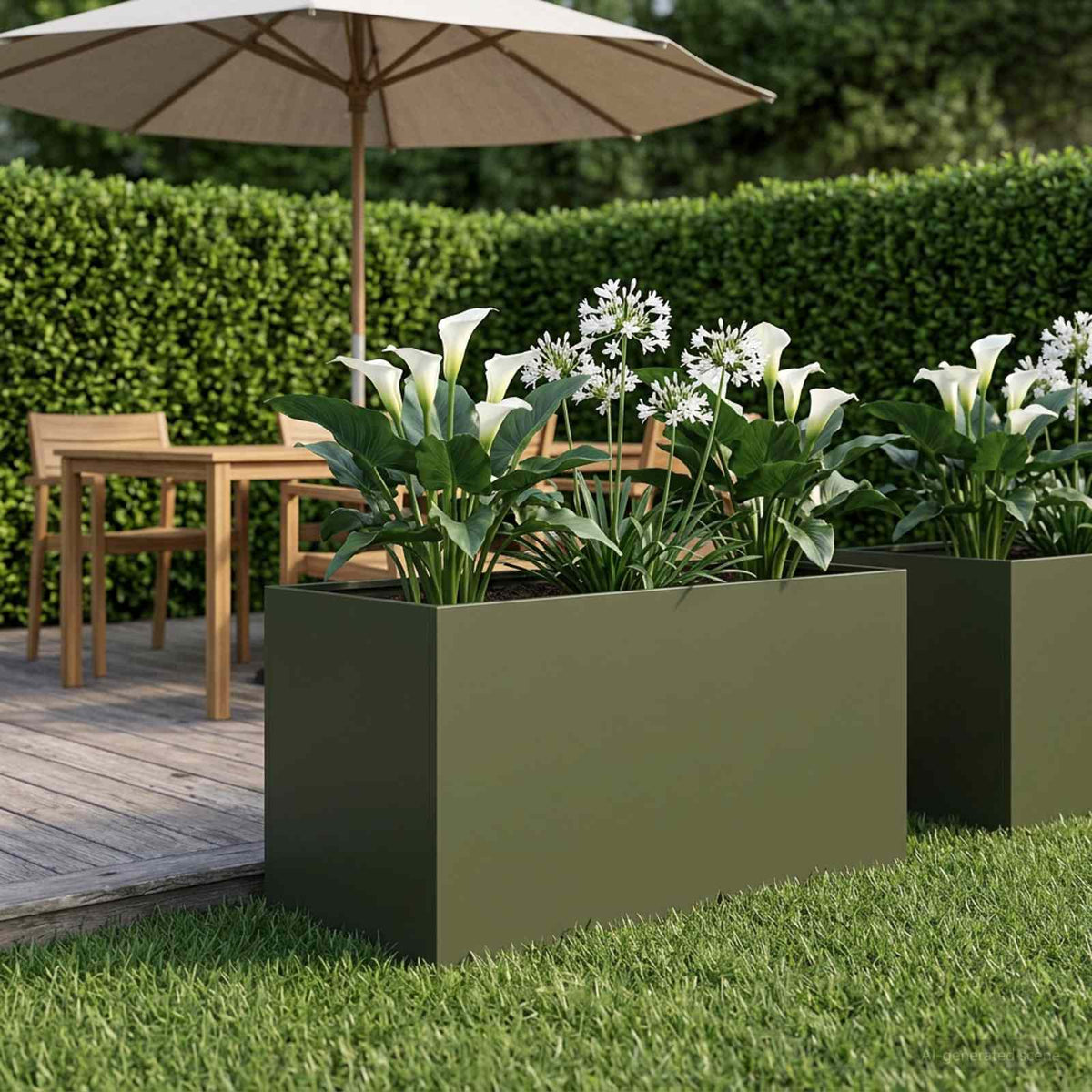 Plantenbak Olijfgroen 80 x 50 x 50 cm Koudgewalst staal is nu te koop bij PeponiXL, paradijselijk wonen!