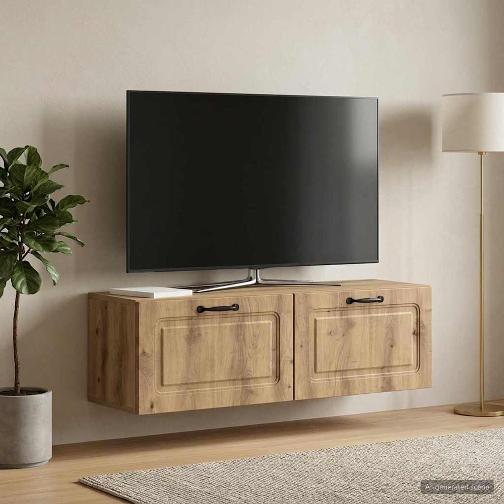 Wandbeugel TV-kast Artisanaal eiken 98 x 31 x 30 cm is nu te koop bij PeponiXL, paradijselijk wonen!