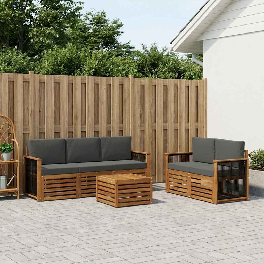 Sofa-Sets met kussen 6 pcs Massief Acaciahout is nu te koop bij PeponiXL, paradijselijk wonen!