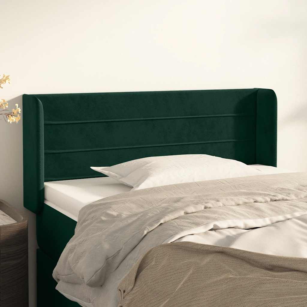 Hoofdbord met randen 83x16x78/88 cm fluweel donkergroen is nu te koop bij PeponiXL, paradijselijk wonen!