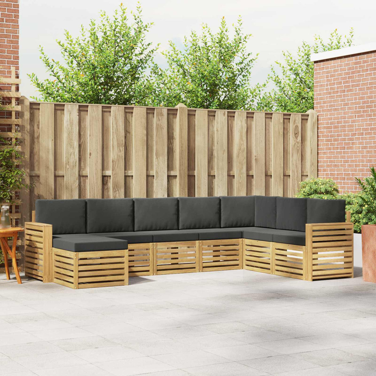 Buiten bankenset 8 pcs Wit en antracietkleurig is nu te koop bij PeponiXL, paradijselijk wonen!