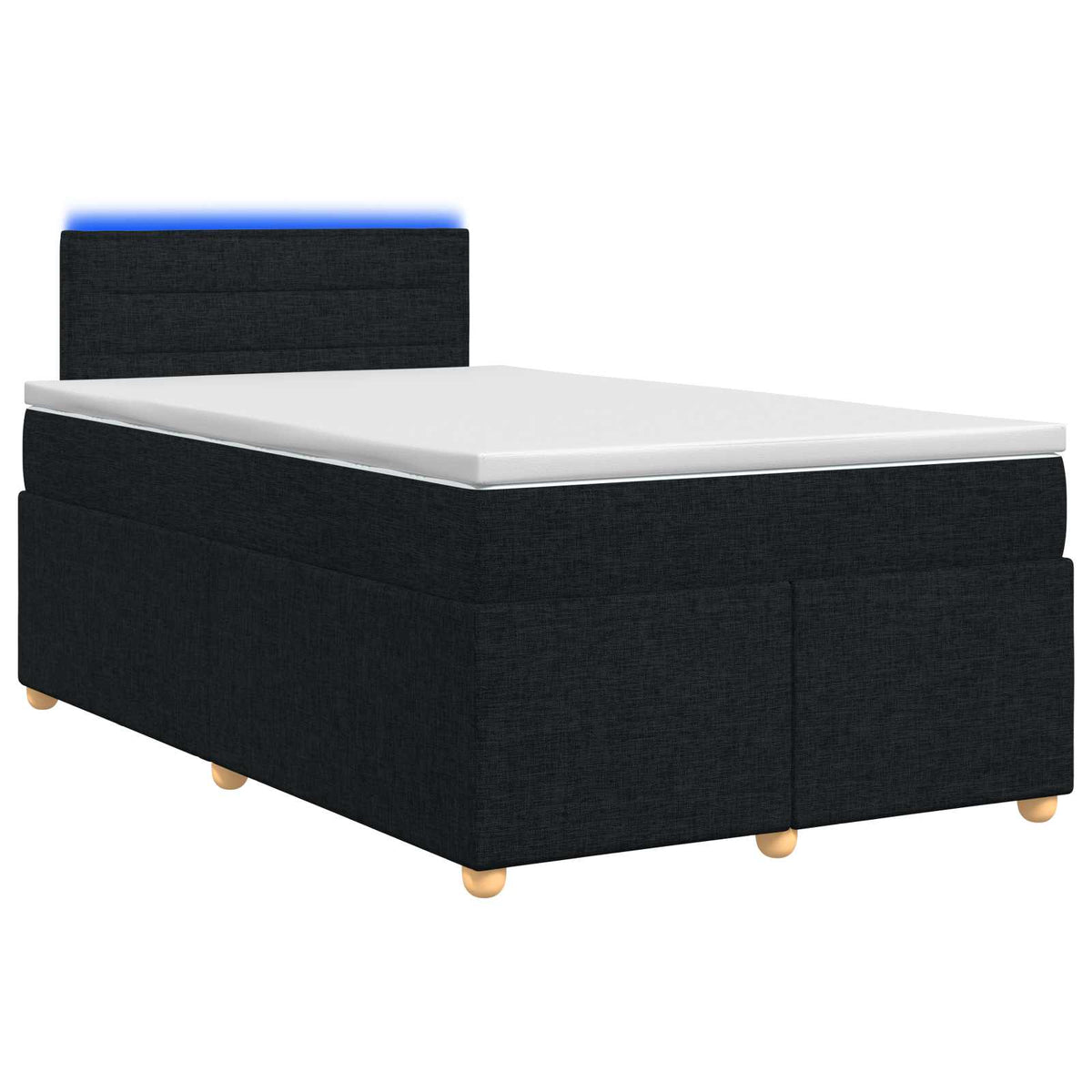 Boxspringbed met matras met hoofdeinde Zwart 120 x 200 cm Stof is nu te koop bij PeponiXL, paradijselijk wonen!