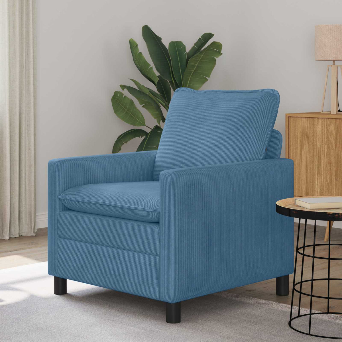 Bank Blauw 76 x 81 x 87,5 cm Stof is nu te koop bij PeponiXL, paradijselijk wonen!
