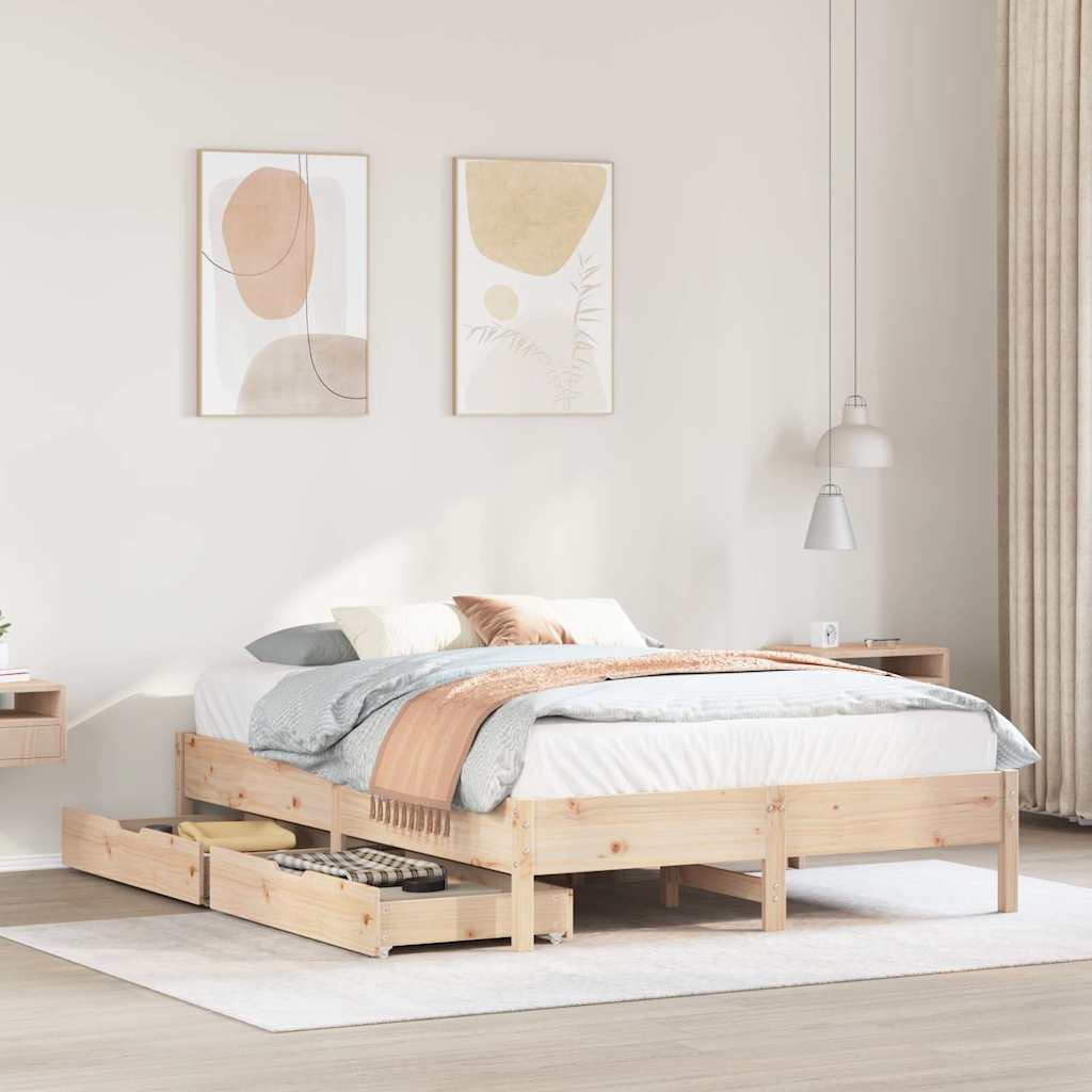 Bedframe zonder matras massief grenenhout 135x190 cm is nu te koop bij PeponiXL, paradijselijk wonen!