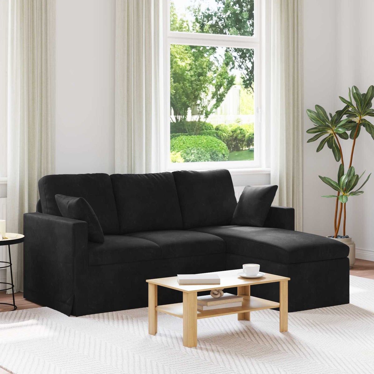 Bank Zwart 178 x 134 x 80 cm Fluweel is nu te koop bij PeponiXL, paradijselijk wonen!