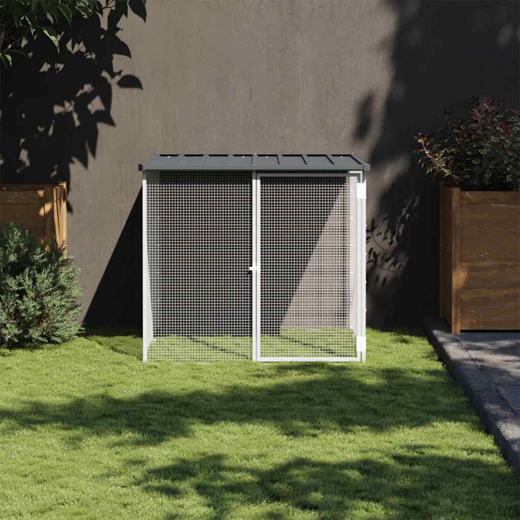 Kippenhok met dak 103x98x90 cm gegalvaniseerd staal antraciet is nu te koop bij PeponiXL, paradijselijk wonen!