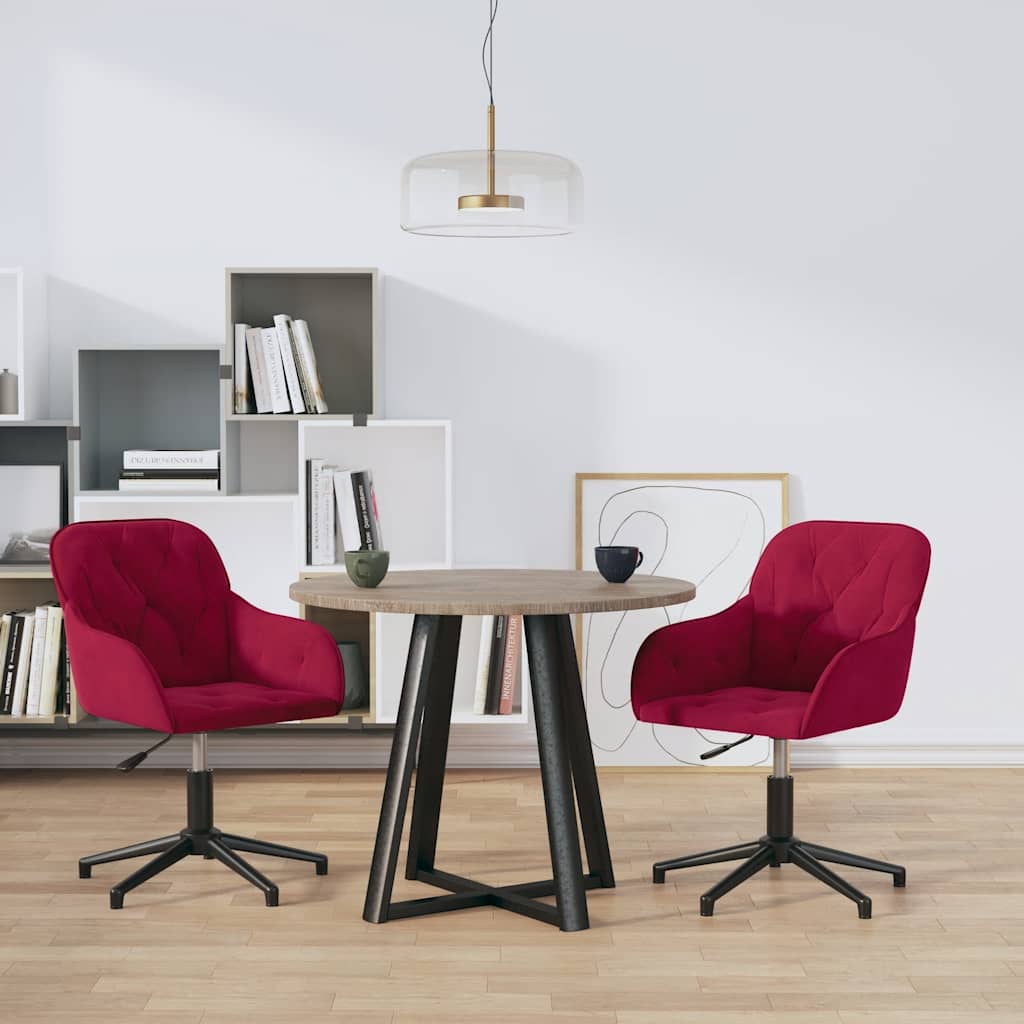 Eetkamerstoelen draaibaar 2 st fluweel wijnrood is nu te koop bij PeponiXL, paradijselijk wonen!