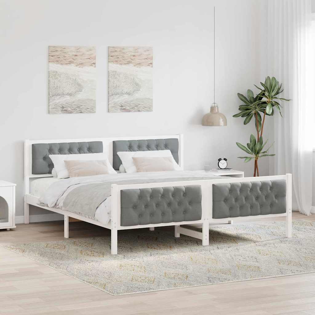 Bedframe Lichtgrijs 180 x 200 cm Massief grenenhout is nu te koop bij PeponiXL, paradijselijk wonen!