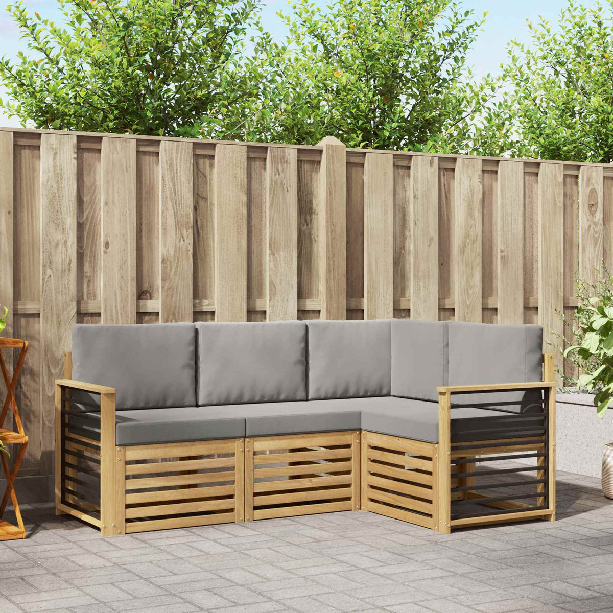 Sofa-Sets 4 pcs Wit en Lichtgrijs 187,5 x 128,5 x 73 cm is nu te koop bij PeponiXL, paradijselijk wonen!