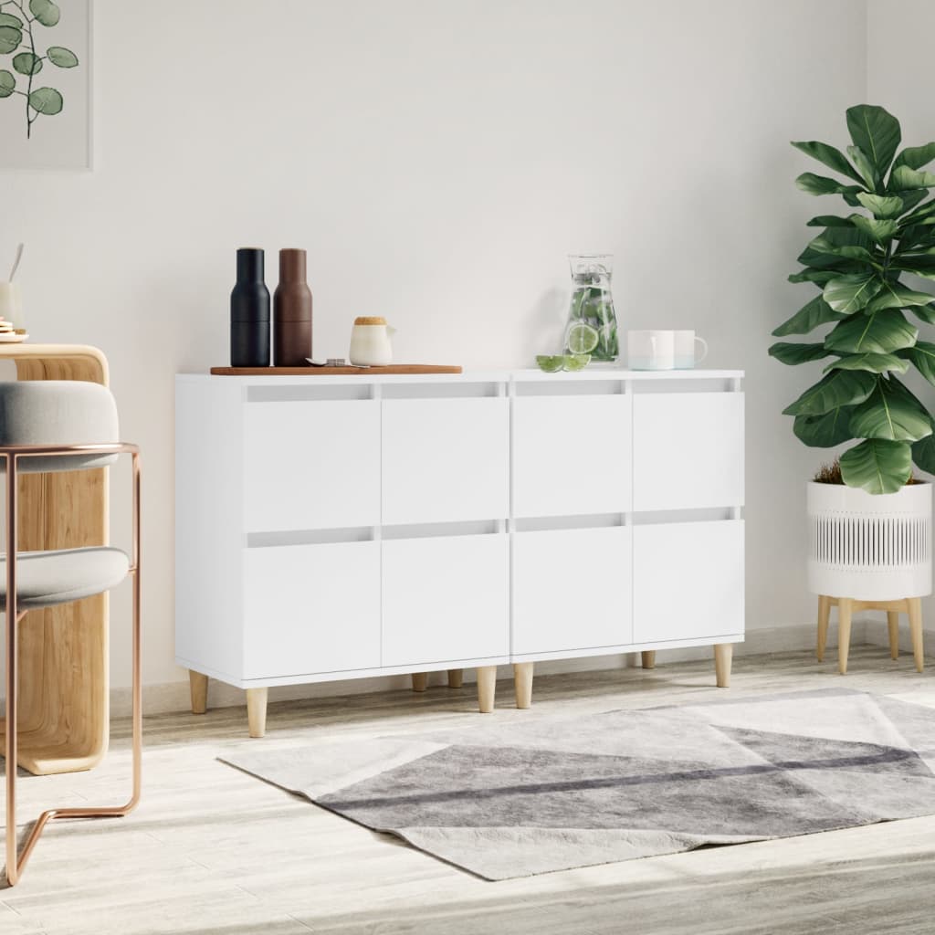 Dressoirs 2 st 60x35x70 cm bewerkt hout wit is nu te koop bij PeponiXL, paradijselijk wonen!
