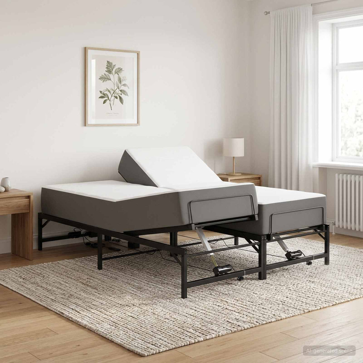 Elektrisch Verstelbaar Bedframe Zwart 120 x 190 cm Staal is nu te koop bij PeponiXL, paradijselijk wonen!