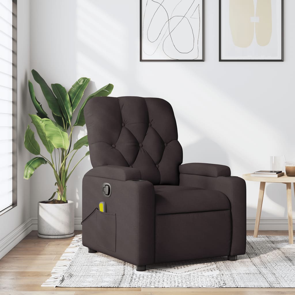 Massagestoel verstelbaar stof donkerbruin is nu te koop bij PeponiXL, paradijselijk wonen!