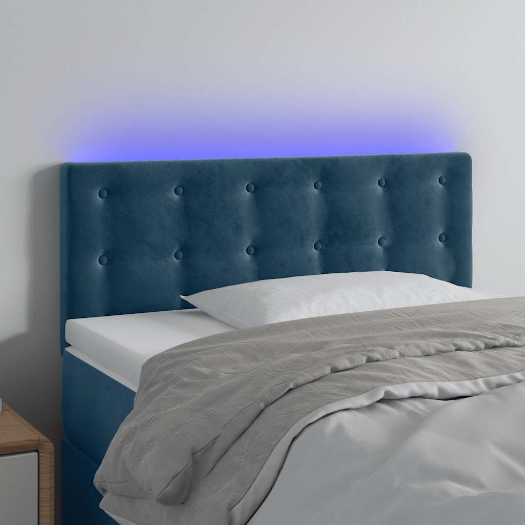 Hoofdbord LED 90x5x78/88 cm fluweel donkerblauw is nu te koop bij PeponiXL, paradijselijk wonen!