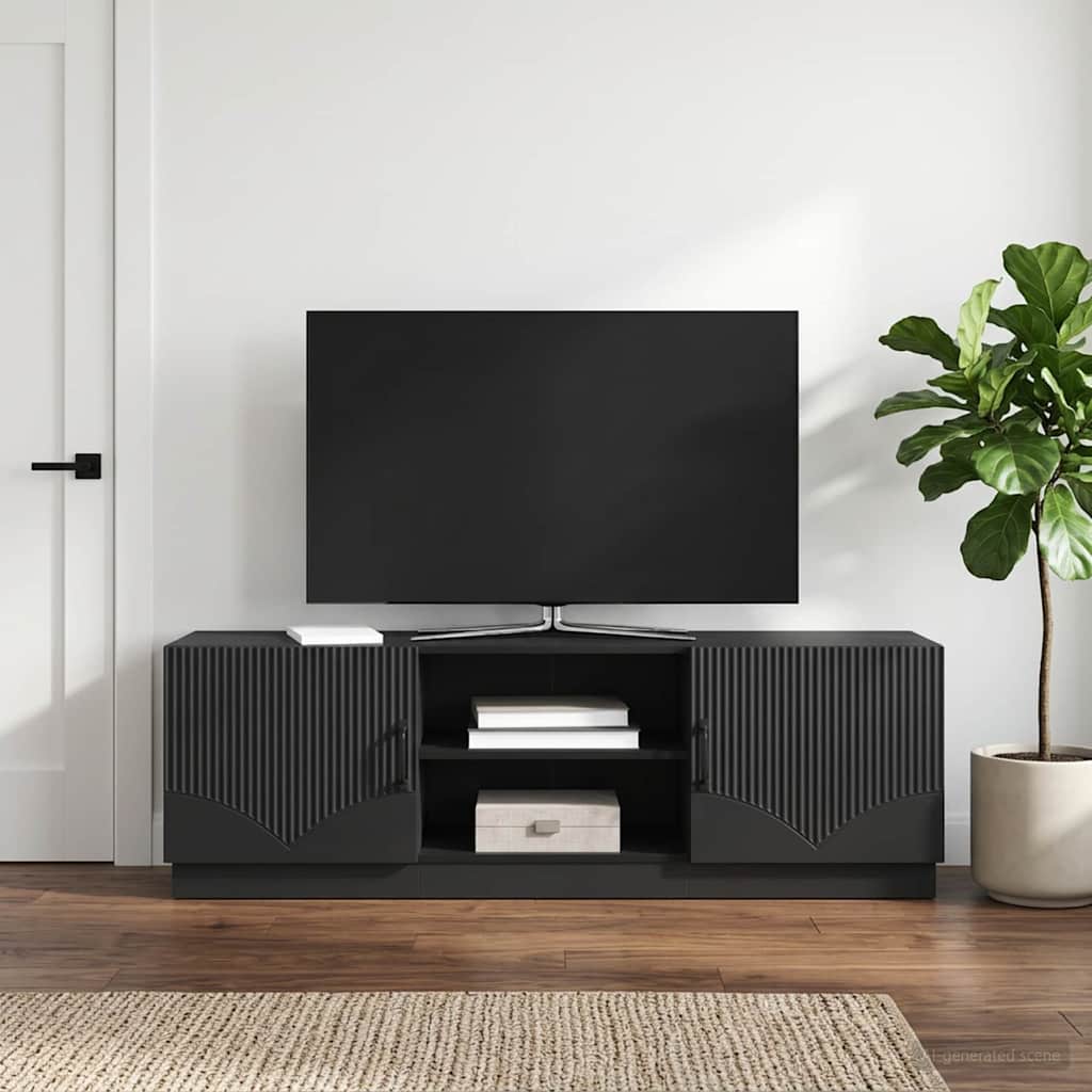 TV-kast Zwart 150 x 31 x 47 cm Bewerkt hout is nu te koop bij PeponiXL, paradijselijk wonen!